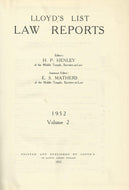 Lloyd's List Law Reports - 1952, Volume 2