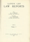 Lloyd's List Law Reports - 1951, Volume 2 (Volume II)