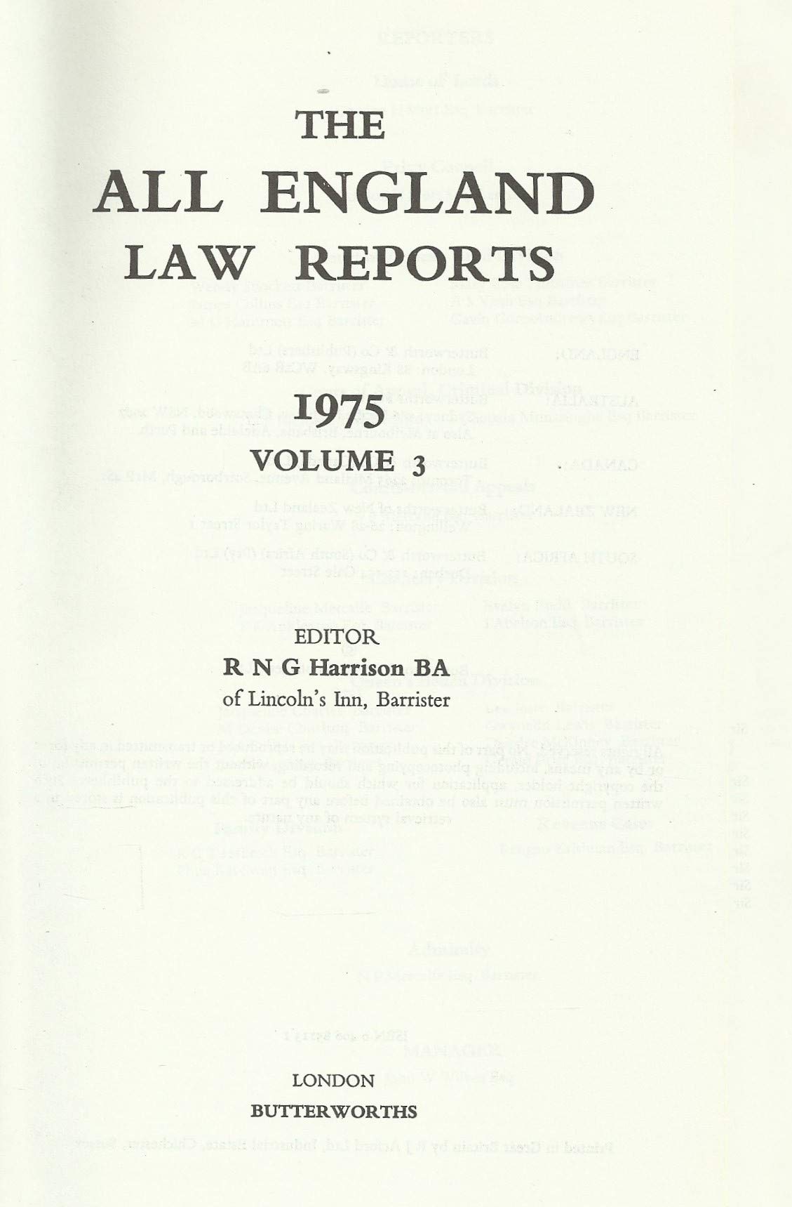 The All England Law Reports 1975 Vol 3