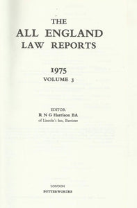 The All England Law Reports 1975 Vol 3