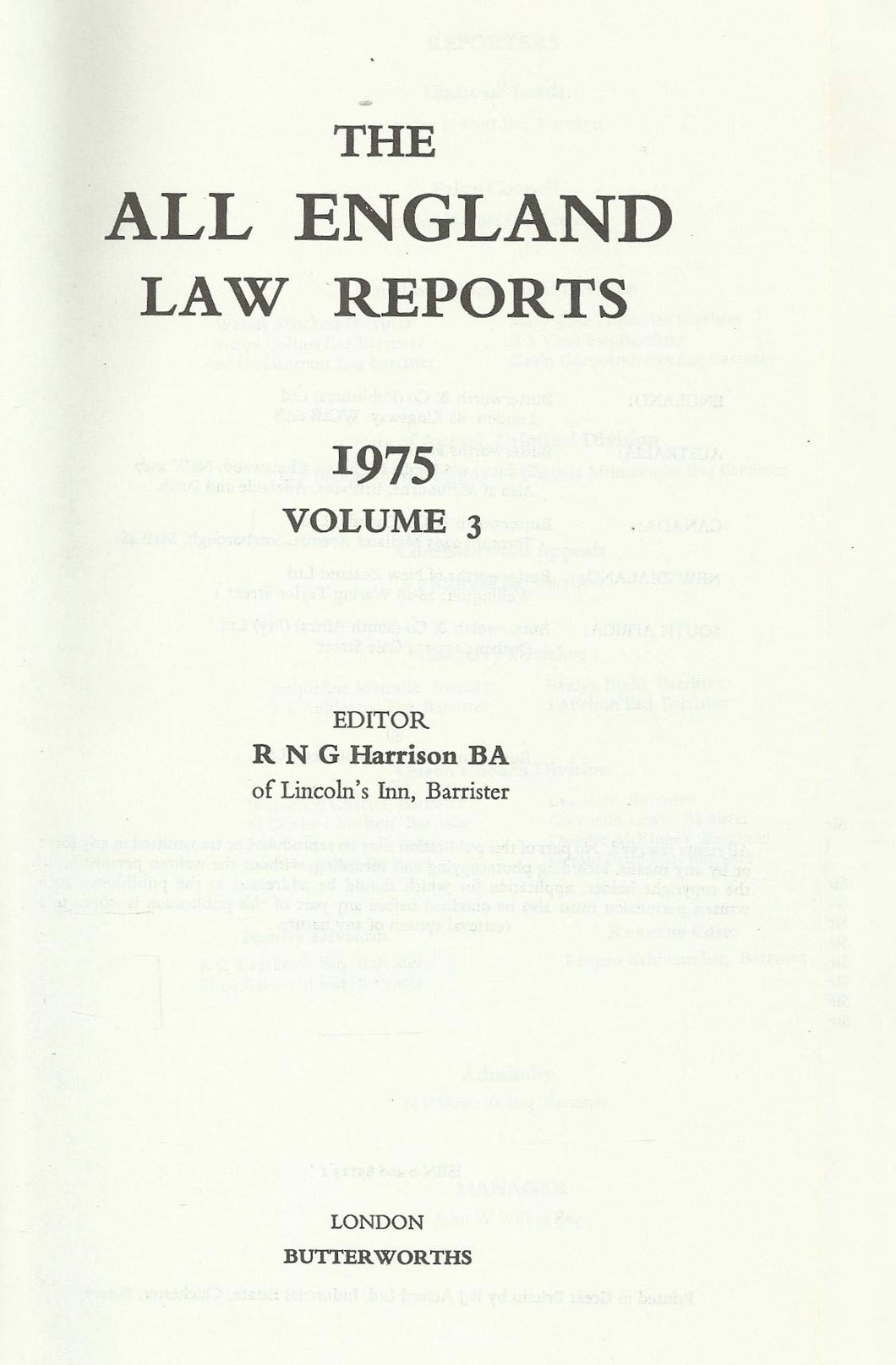 The All England Law Reports 1975 Vol 3