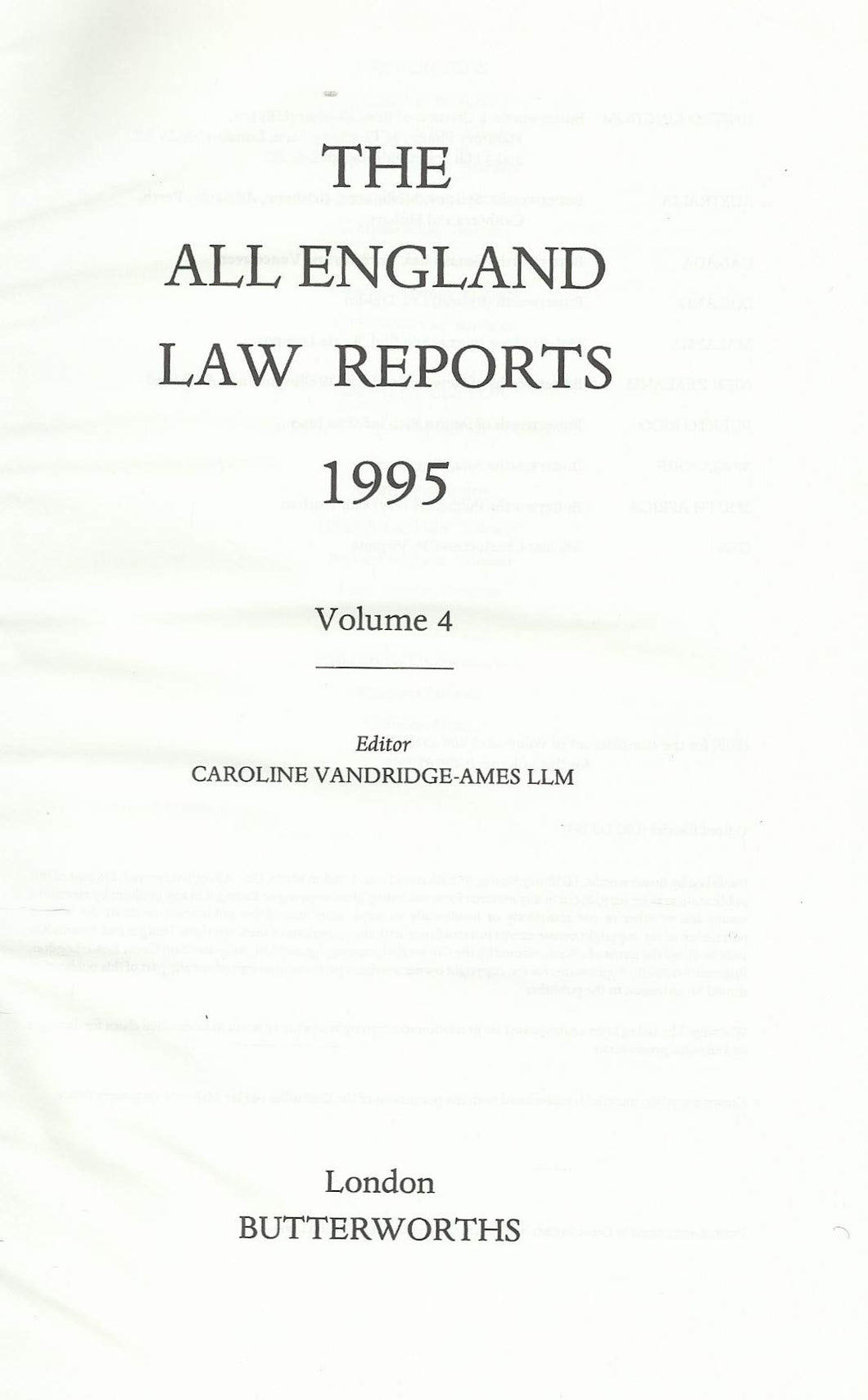 All England Law Reports 1995: Vol 4