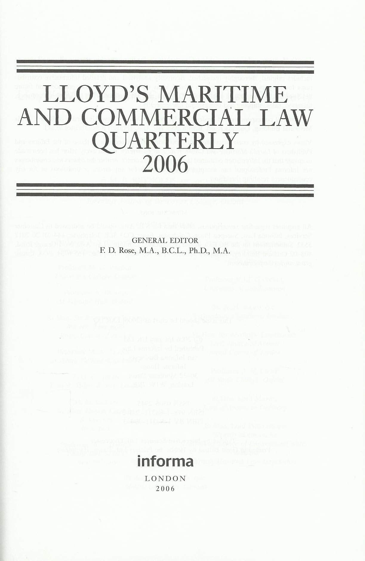 Lloyd's Maritime and Commercial Law Quarterly 2006