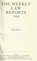 Weekly Law Reports 1986 Vol 1