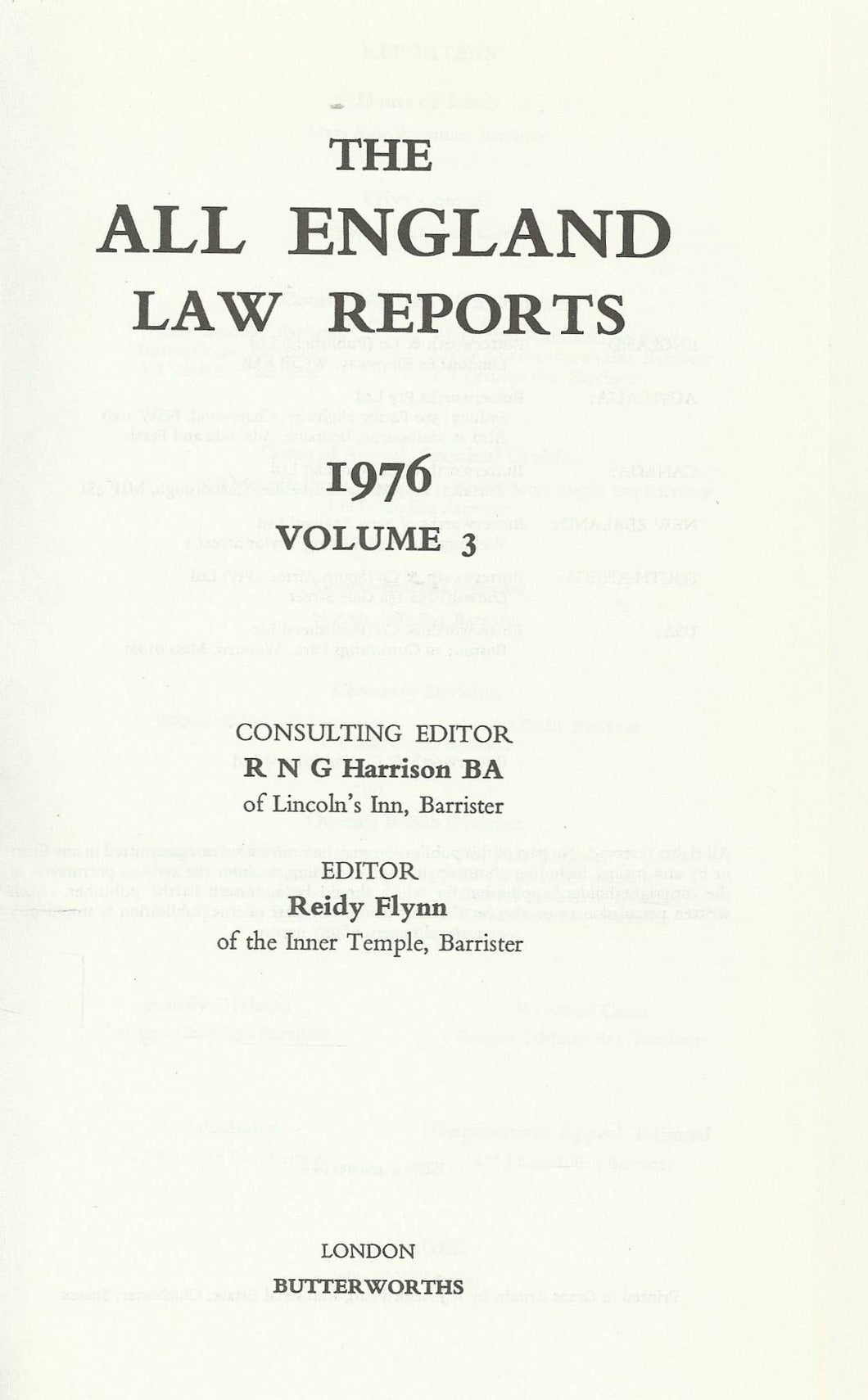 THE ALL ENGLAND LAW REPORTS 1976 VOLUME 3