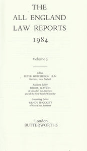 THE ALL ENGLAND LAW REPORTS 1984 VOLUME 3 ONLY