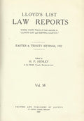 Lloyd's List Law Reports - Easter and Trinity Sittings, 1937, Vol 58
