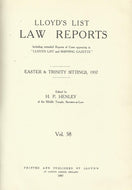 Lloyd's List Law Reports - Easter and Trinity Sittings, 1937, Vol 58