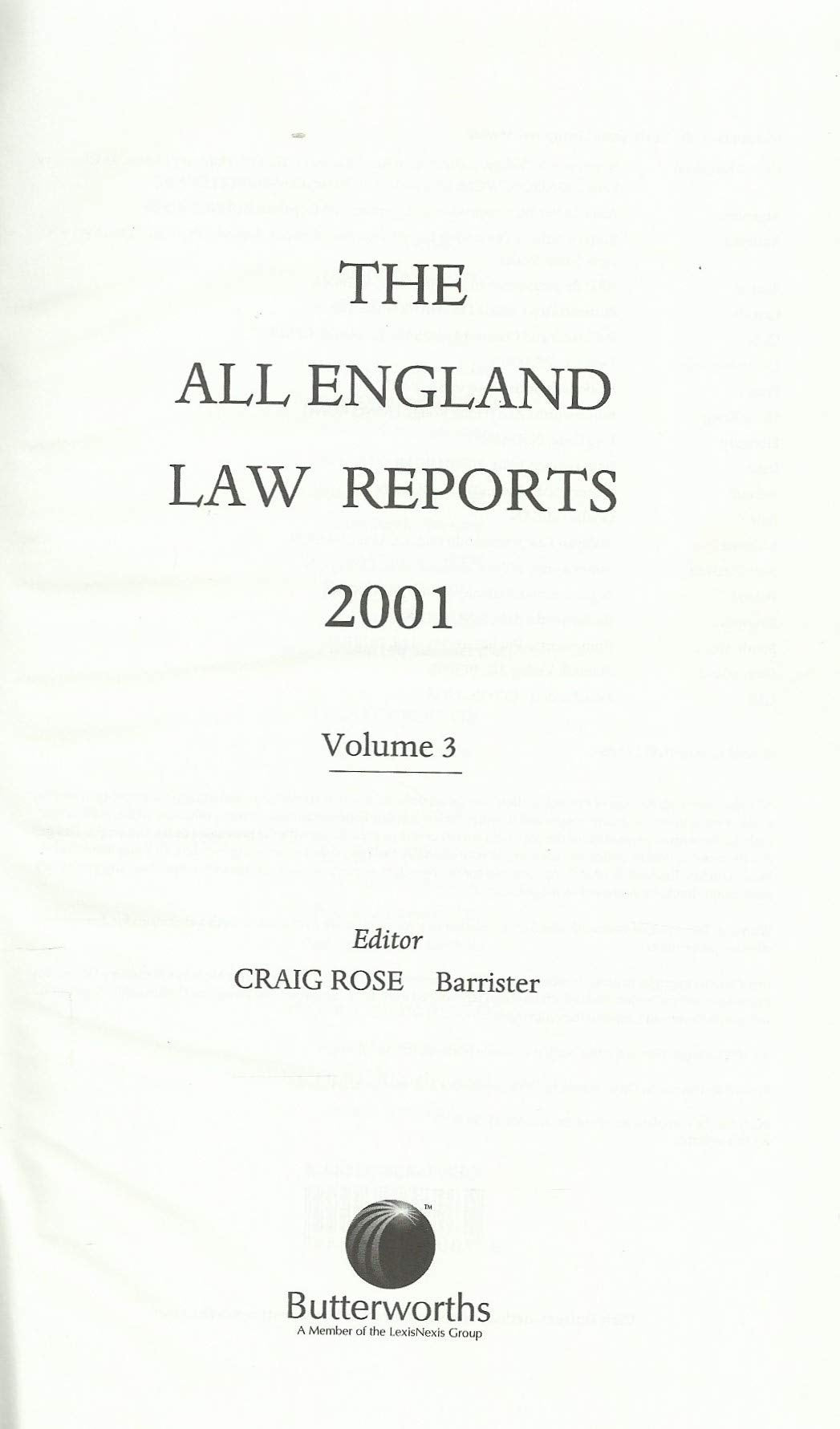 The All England Law Reports 2001, Volume 3