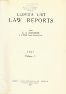 Lloyd's List Law Reports - 1961, Volume 1