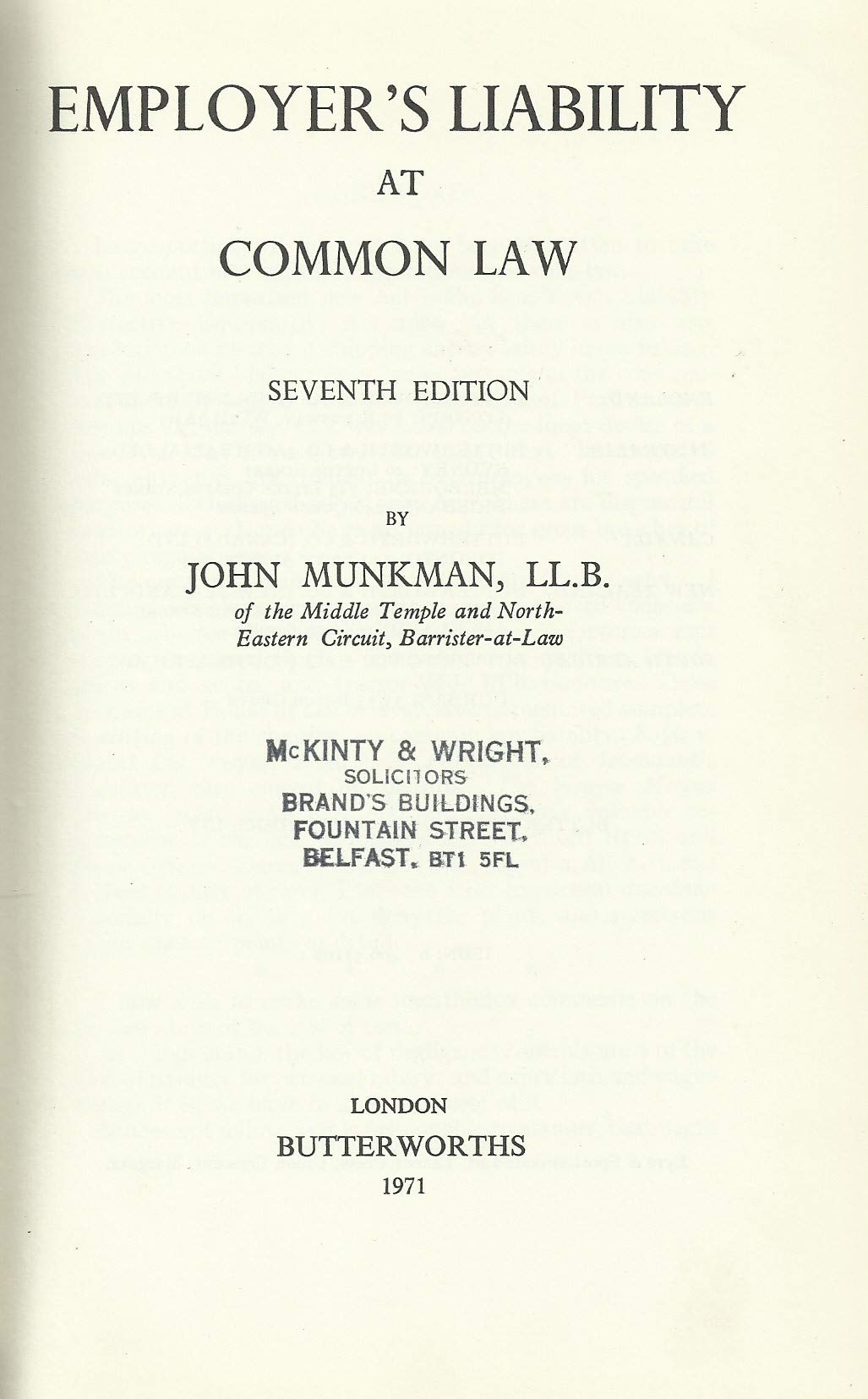 Employer's Liability at Common Law