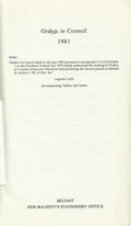 Northern Ireland Statutes 1981 - Orders in Council