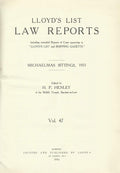 Lloyd's List Law Reports - Volume 47, Michaelmas Sittings, 1933