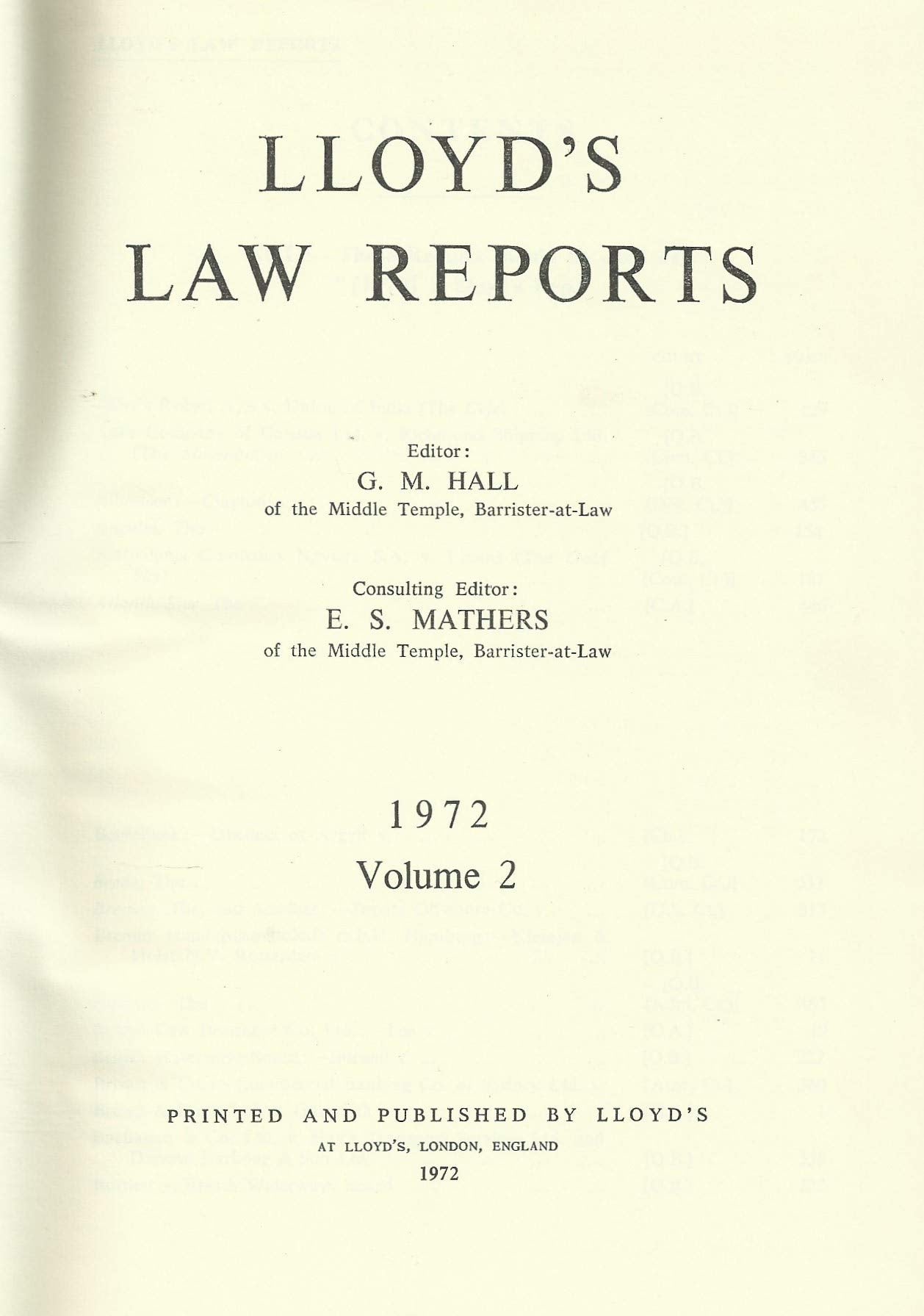 Lloyd's Law Reports - 1972, Volume 2