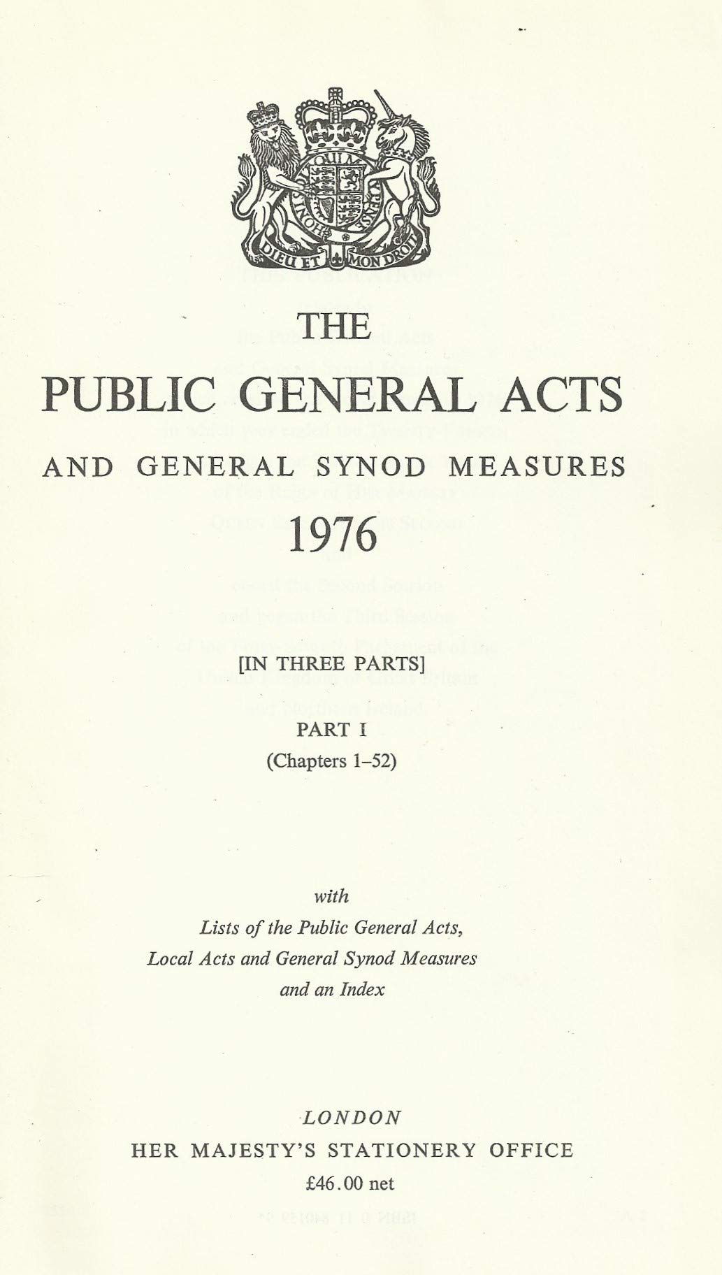 The Public General Acts And General Synod Measures 1976. Part Iii.