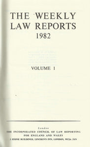 Weekly Law Reports 1982 Vol 1