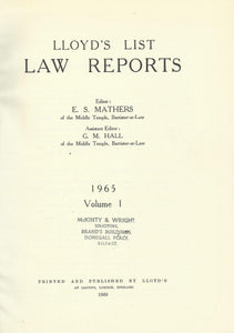 Lloyd's List Law Reports - 1965, Volume 1