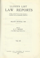Lloyd's List Law Reports - Hilary Sittings, 1939, Vol 63