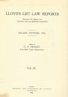Lloyd's List Law Reports - Volume 42, Hilary Sittings, 1932