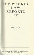 The Weekly Law Reports 1987, Volume I