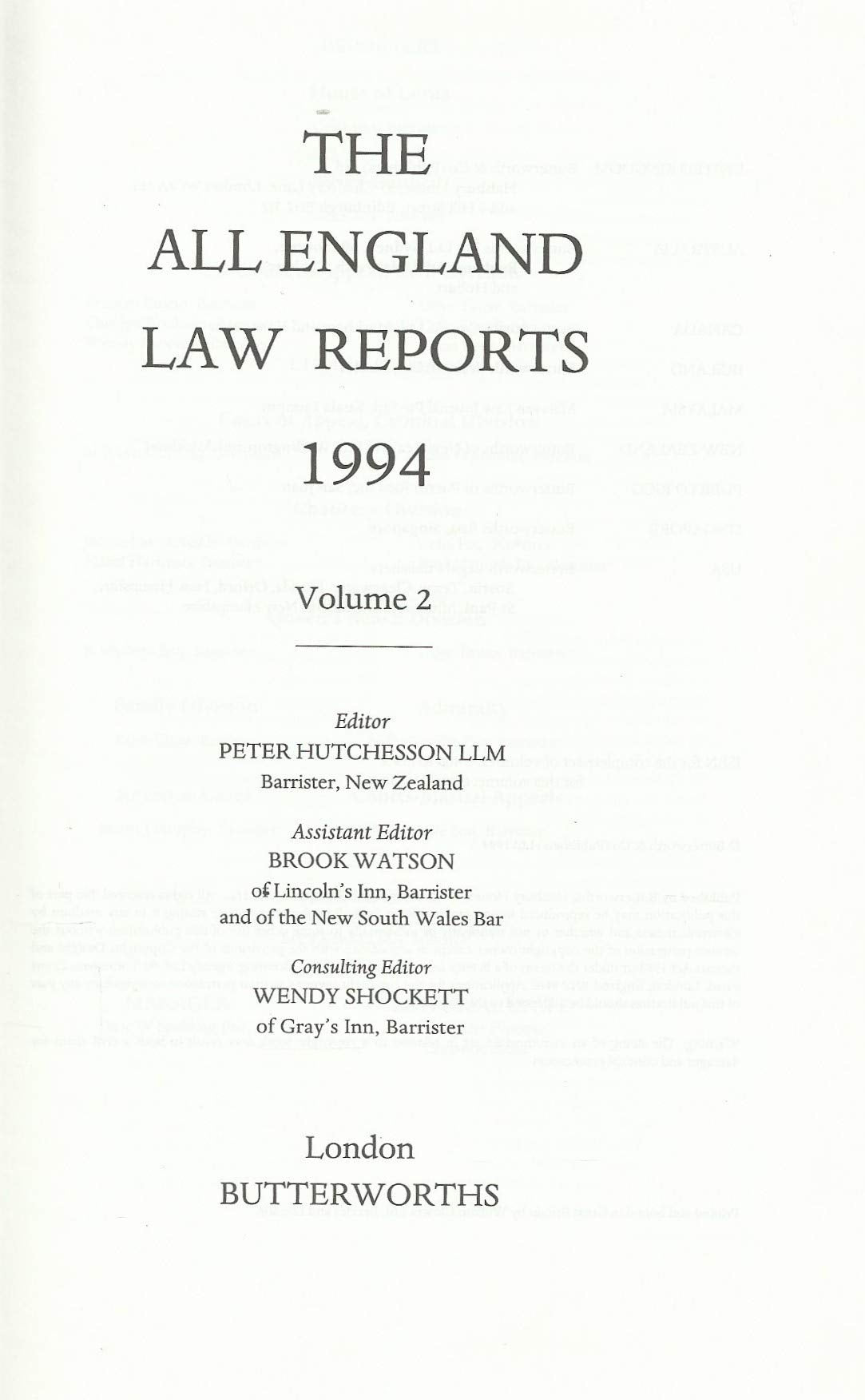 The All England Law Reports 1994 Vol. 2