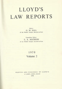 Lloyd's Law Reports - 1970, Volume 2