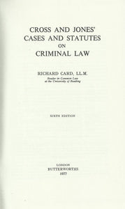 Cases and Statutes on Criminal Law