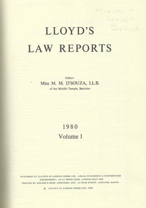 Lloyd's Law Reports - 1980, Volume 1