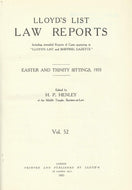 Lloyd's List Law Reports - Volume 52, Easter and Trinity Sittings, 1935