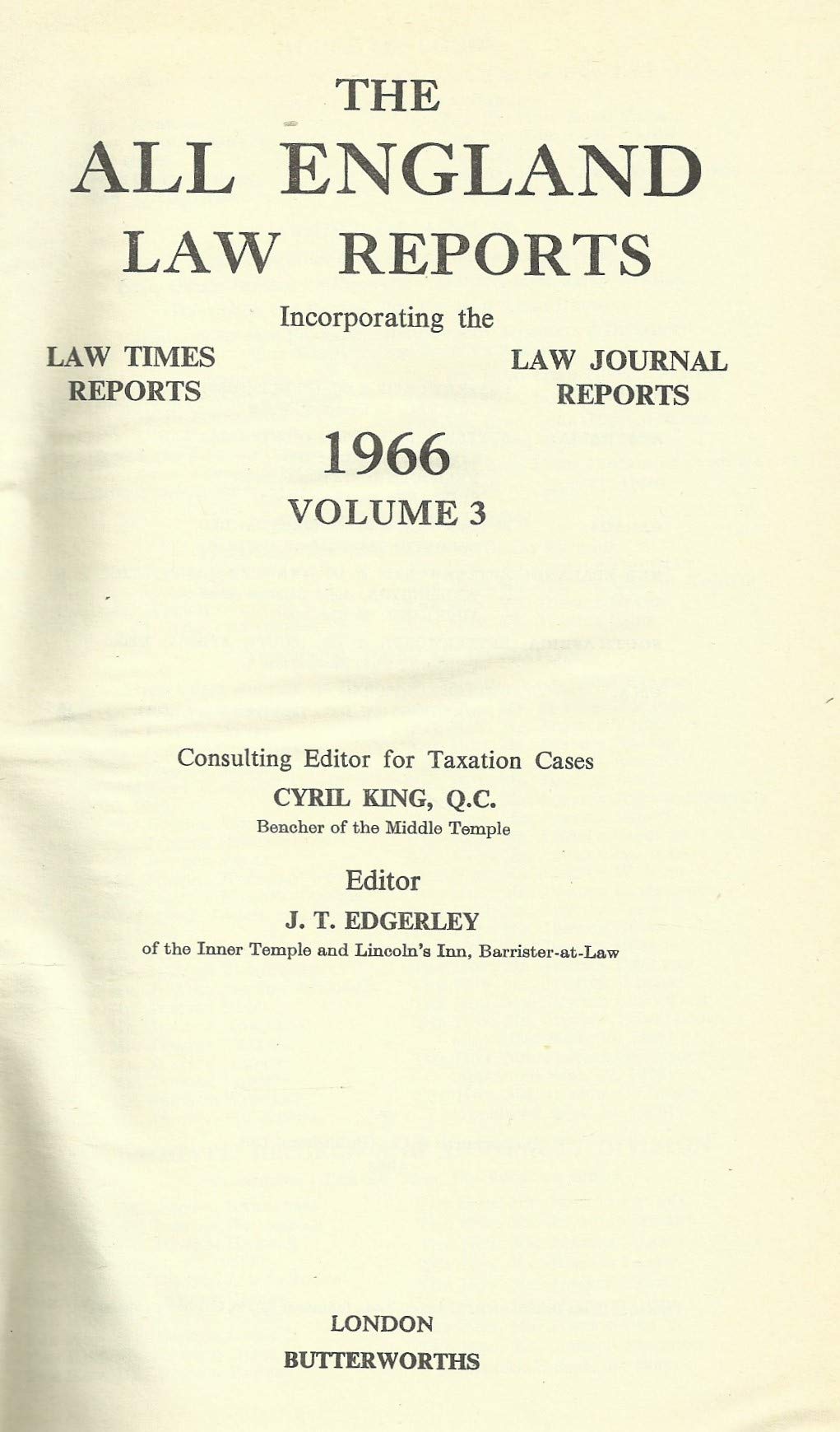 The All England Law Reports 1966 Volume 3