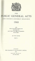 The public general acts and Church Assembly measures: With lists of public general acts and local acts, and a table of the effect of legislation and an index. [Complete ed.]