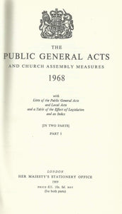 The public general acts and Church Assembly measures: With lists of public general acts and local acts, and a table of the effect of legislation and an index. [Complete ed.]