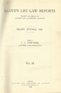 Lloyd's List Law Reports - Volume 24, Hilary Sittings, 1926