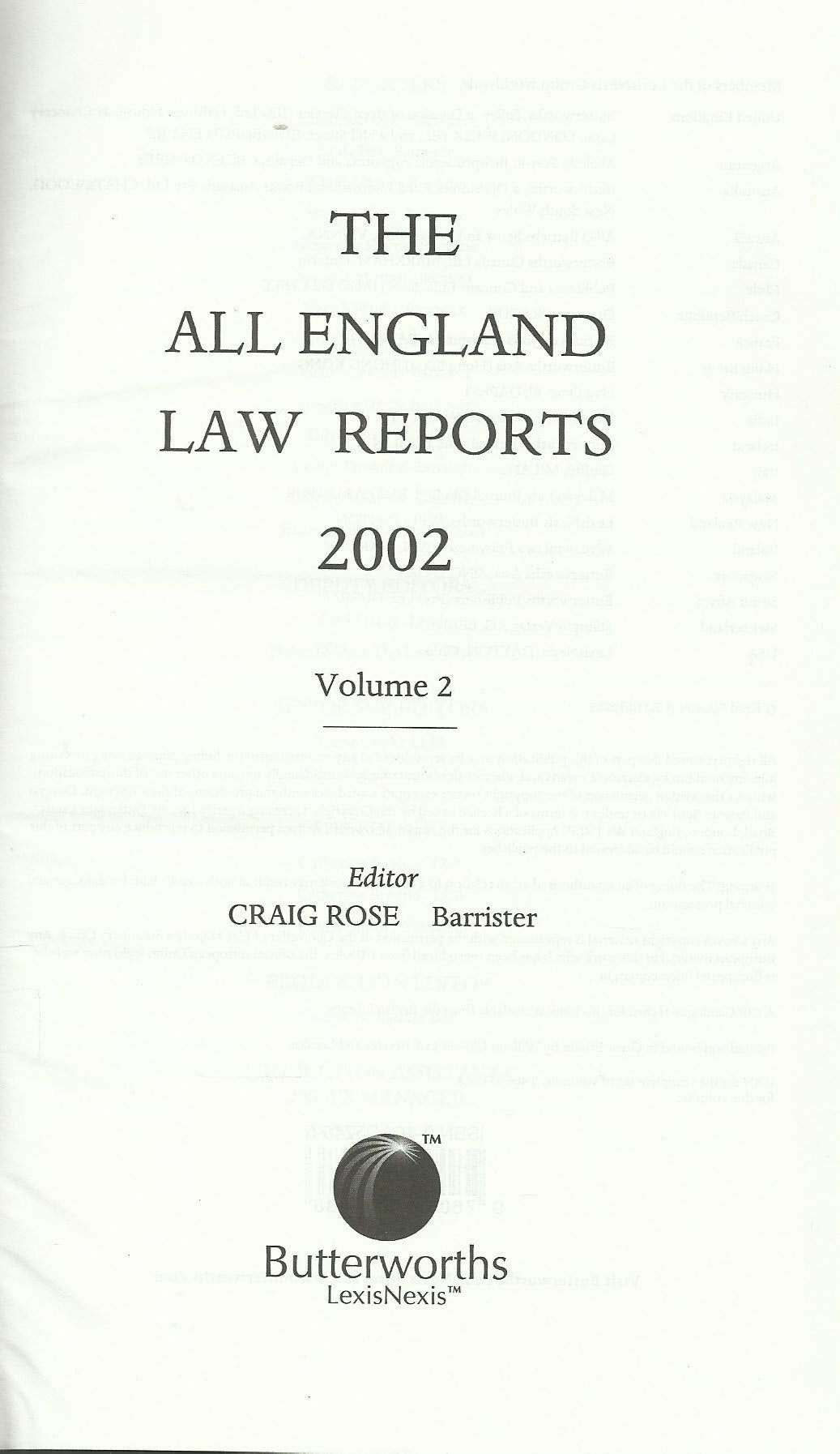 The All England Law Reports 2002, Volume 2