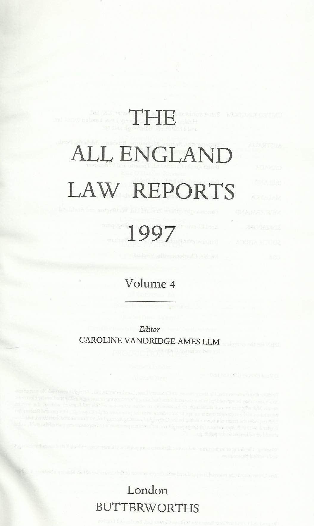 The All England Law Reports 1997, Volume 4