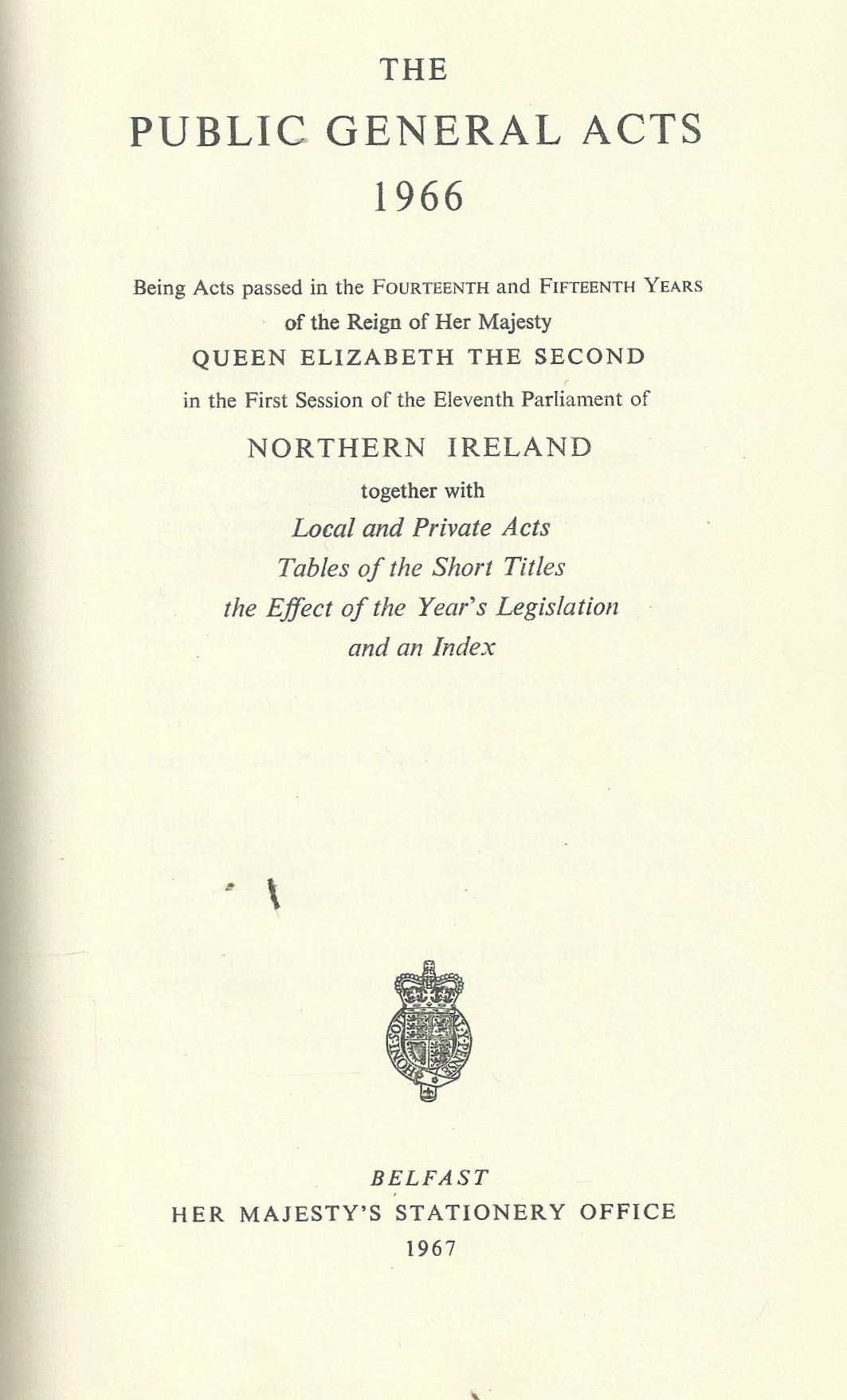Northern Ireland Public General Acts, 1966