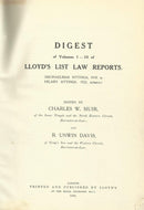 Lloyd's List Law Reports - Digest, Vols 1-10 - Digest of Volumes 1-10 of Lloyd's List Law Reports (Michaelmas Sittings, 1919, to Hilary Sittings, 1922, Inclusive)