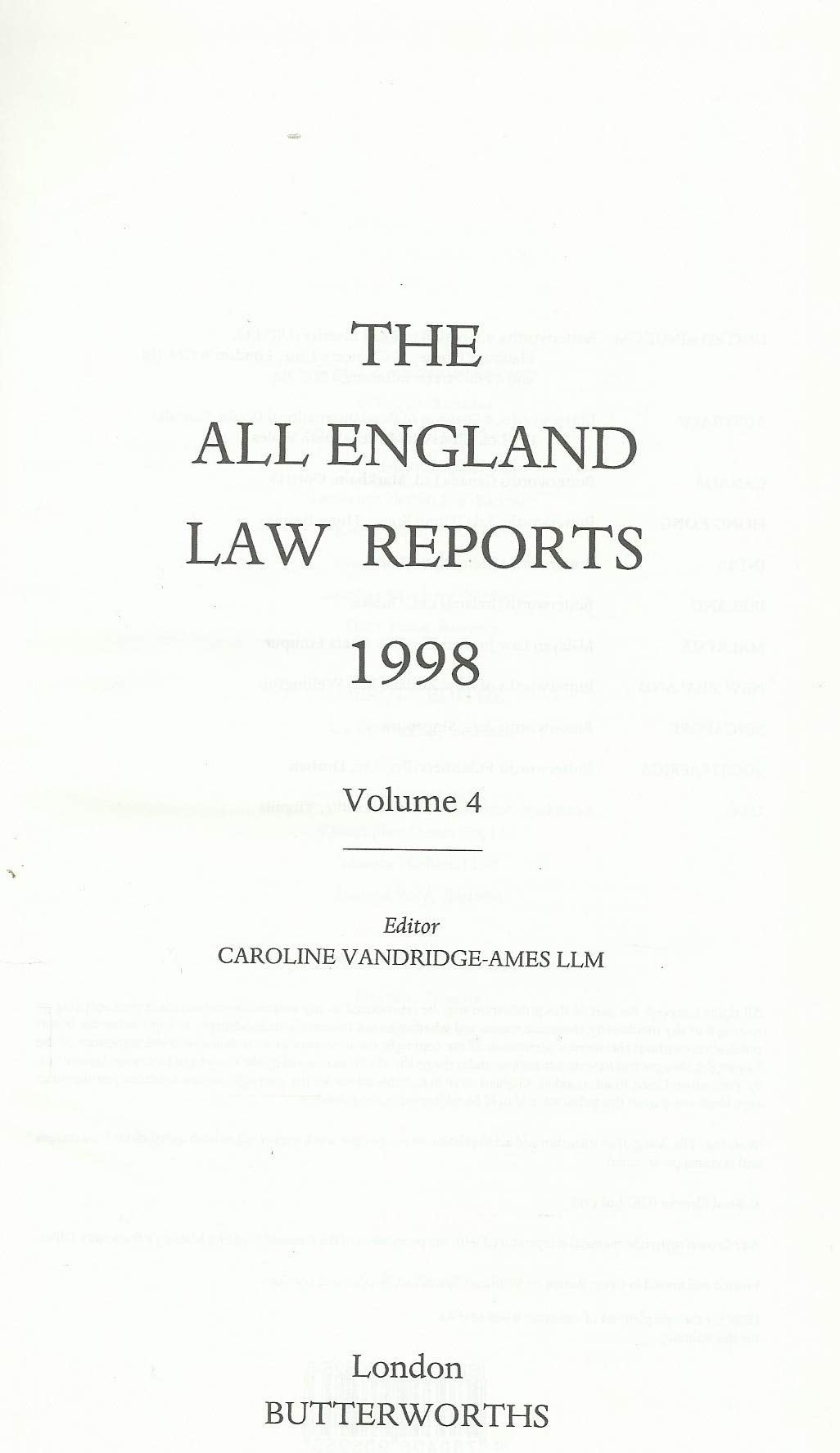 The All England Law Reports 1998: Vol 4