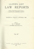 Lloyd's List Law Reports - Volume 67, Easter and Trinity Sittings, 1940