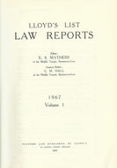 Lloyd's List Law Reports - 1967, Volume I