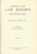 Lloyd's List Law Reports - Volume 65, Michaelmas Sittings, 1939