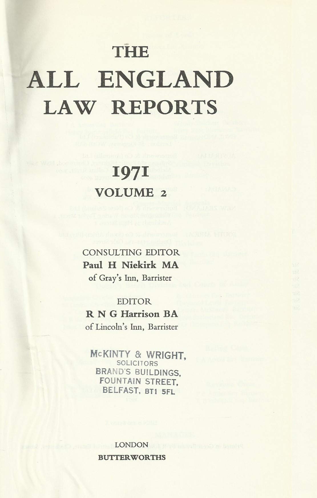 The All England Law Reports 1971: Volume 2