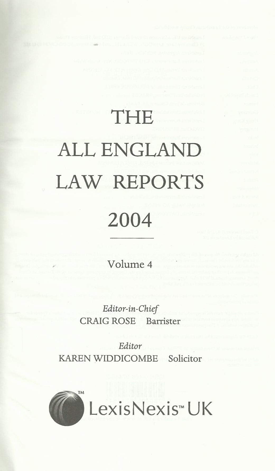The All England Law Reports 2004, Volume 4