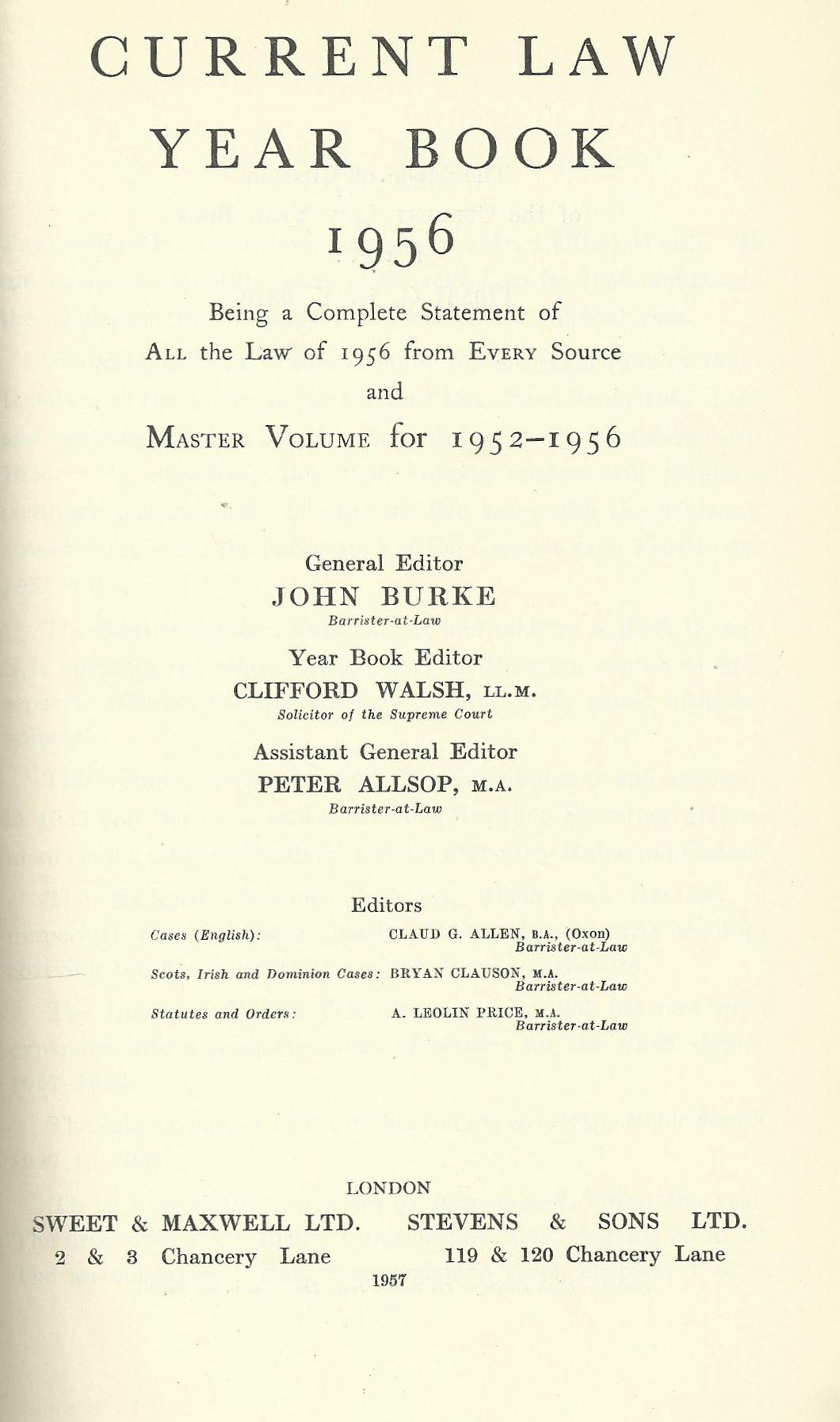 Current Law Year Book 1956