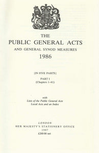 The Public General Acts and General Synod Measures 1986