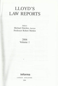 Lloyd's Law Reports - 2006, Volume I - Volume 1