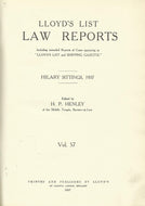 Lloyd's List Law Reports - Volume 57, Hilary Sittings, 1937