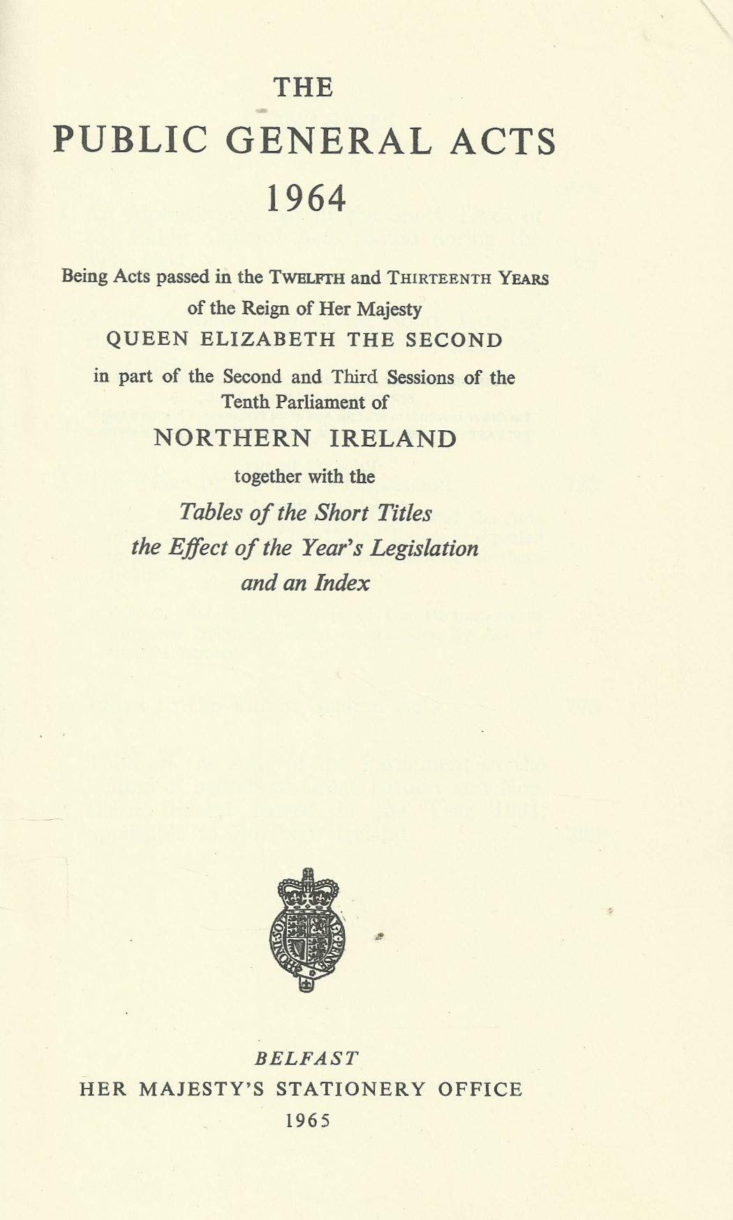 Northern Ireland Public General Acts 1964