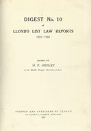 Lloyd's List Law Reports - Digest No 10, 1951-1955