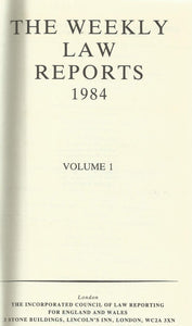 Weekly Law Reports 1984 Vol 1
